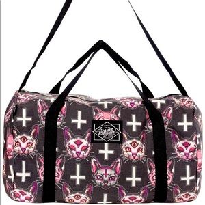 Liquor Brand Satanic cat duffle